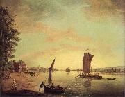 Francis Swaine Scene on the Thames oil painting on canvas